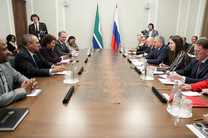 Meeting of Chairman of the State Duma Vyacheslav Volodin and Speaker of the National Assembly of the Parliament of the Republic of South Africa Nosiviwe Mapisa-Nqakula