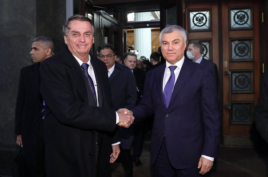 Reunión del Jefe de la Duma Estatal, Vyacheslav Volodin, con el Presidente de Brasil, Jair Bolsonaro