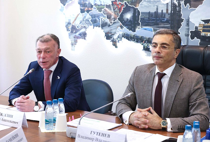 Председатель Комитета по экономической политике Максим Топилин и Председатель Комитета по промышленности и торговле Владимир Гутенев