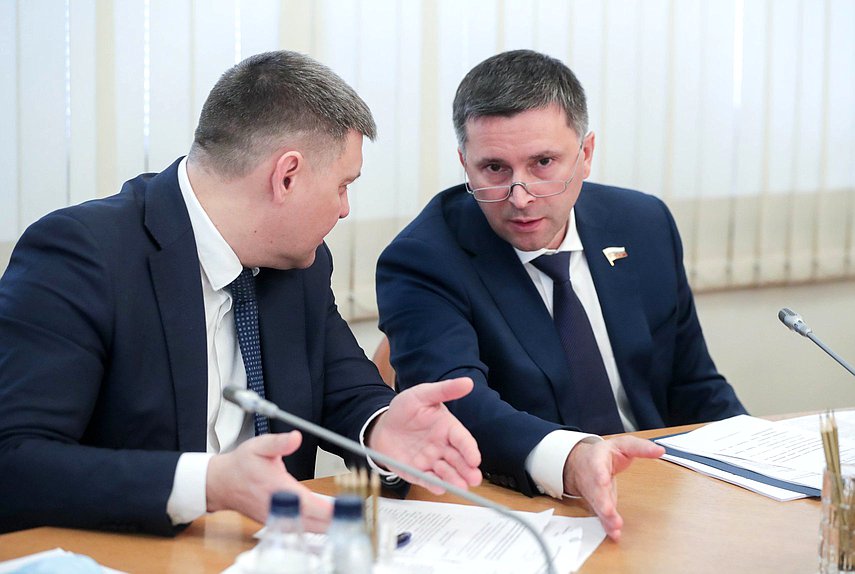 Заместитель Министра природных ресурсов и экологии РФ Дмитрий Тетенькин и Председатель Комитета по экологии, природным ресурсам и охране окружающей среды Дмитрий Кобылкин