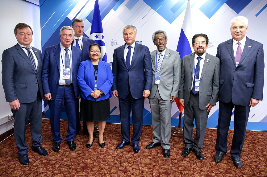 Meeting of Chairman of the State Duma Viacheslav Volodin and President of the Central American Parliament (PARLACEN), representative of the Republic of El Salvador Irma Amaya Echeverría