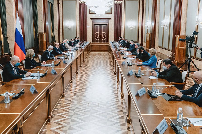 Встреча Председателя Правительства РФ Михаила Мишустина с руководством фракций Государственной Думы