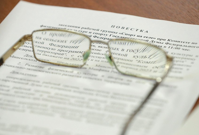 Заседание рабочей группы «Спорт на селе» при Комитете по физической культуре и спорту