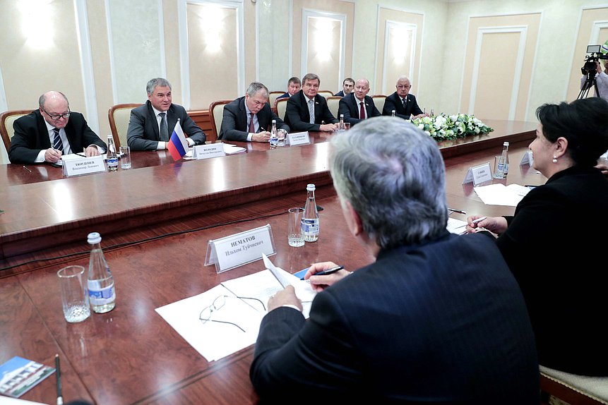 Meeting of Chairman of the State Duma Viacheslav Volodin and Chairwoman of the Senate of the Oliy Majlis of the Republic of Uzbekistan Tanzila Norbaeva