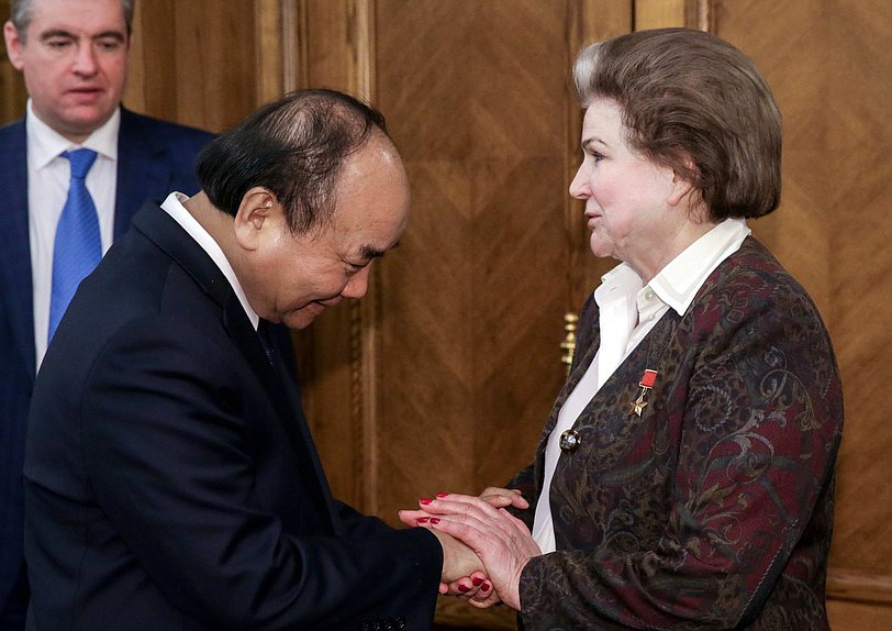 Prime Minister of the Socialist Republic of Vietnam Nguyễn Xuân Phúc and Deputy Chairwoman of the Committee on Federal System and Issues of Local Self-Government Valentina Tereshkova