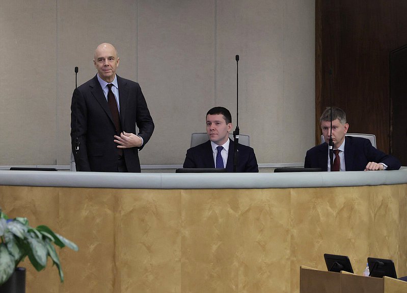 Министр финансов РФ Антон Силуанов, Министр промышленности и торговли РФ Антон Алиханов и Министр экономического развития РФ Максим Решетников