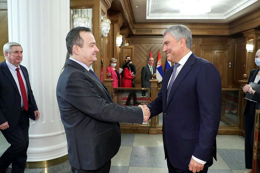 Chairman of the State Duma Viacheslav Volodin and Speaker of the National Assembly of the Republic of Serbia Ivica Dacic