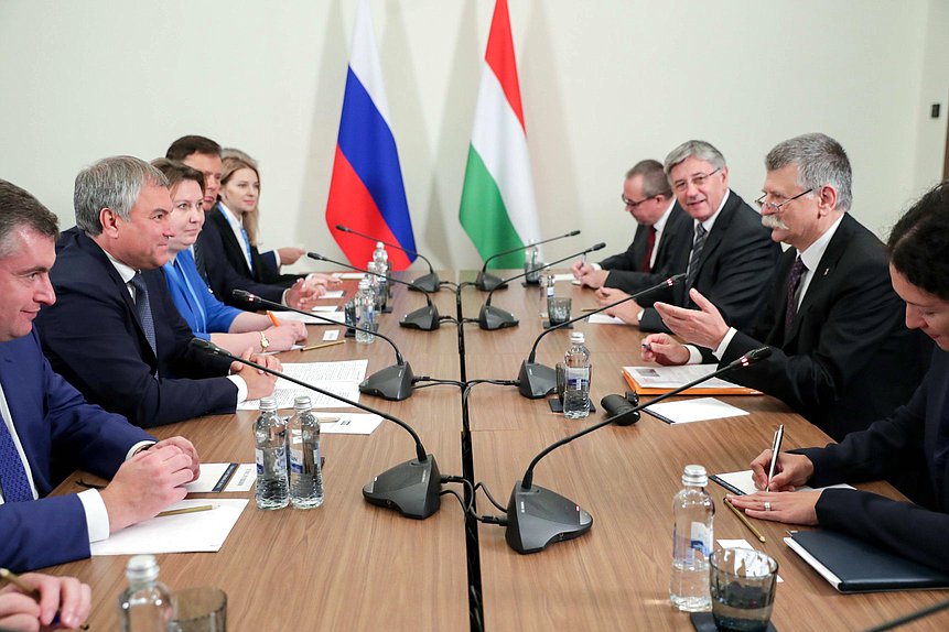 Meeting of Chairman of the State Duma Viacheslav Volodin and Speaker of the National Assembly of Hungary László Kövér