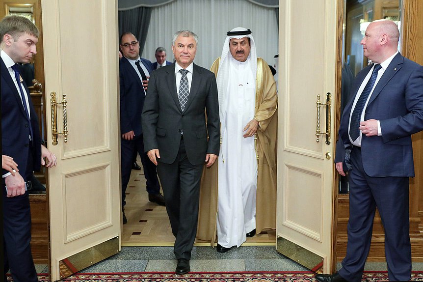 Chairman of the State Duma Vyacheslav Volodin and Speaker of the Federal National Council of the United Arab Emirates Saqr Ghobash