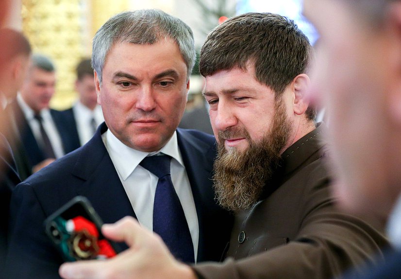 Председатель Государственной Думы Вячеслав Володин и Глава Чеченской Республики Рамзан Кадыров