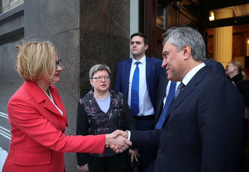 Chairman of the State Duma Viacheslav Volodin and Speaker of the Parliament of the Republic of Finland Paula Risikko