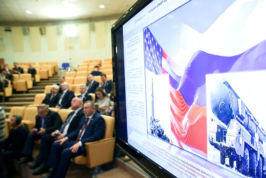 Meeting of Chairman of the Committee on Defense Vladimir Shamanov with foreign military attaches accredited in Moscow