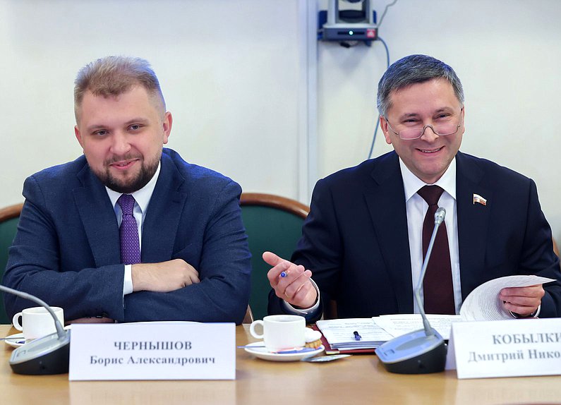 Заместитель Председателя Государственной Думы Борис Чернышов и Председатель Комитета по экологии, природным ресурсам и охране окружающей среды Дмитрий Кобылкин