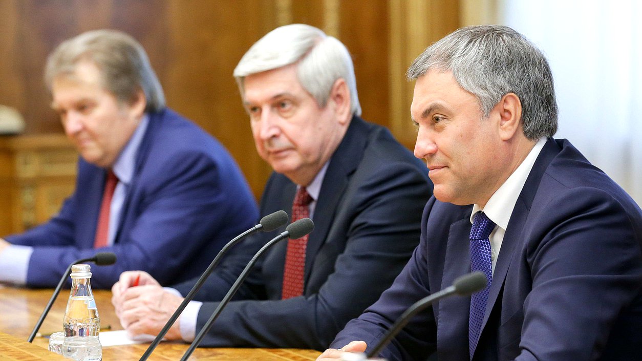 Deputy Chairman of the State Duma Ivan Melnikov and Chairman of the State Duma Viacheslav Volodin