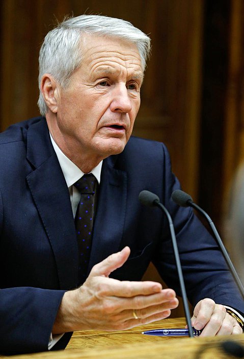 Встреча Председателя Государственной Думы Федерального Собрания Российской Федерации Сергея Нарышкина с Генеральным секретарём Совета Европы Тубьёрном Ягландом.