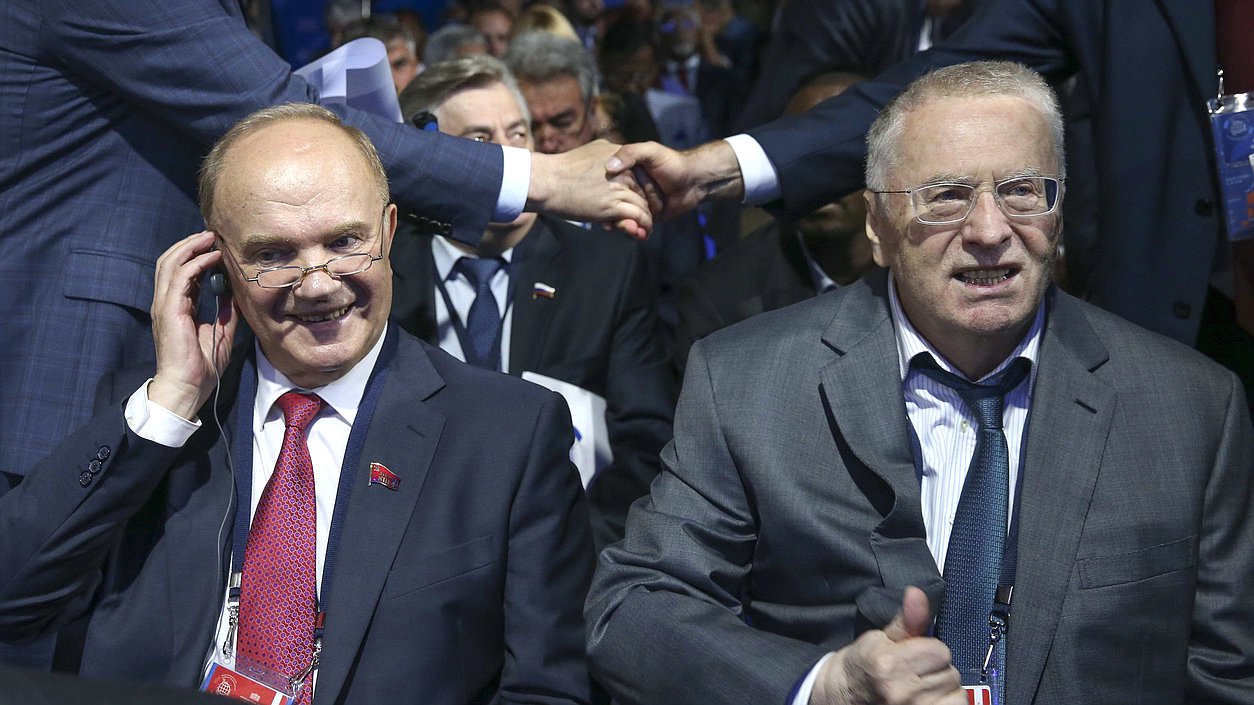 Leaders of Communist Party’s Faction Gennady Zyuganov and LDPR Faction Vladimir Zhirinovskii