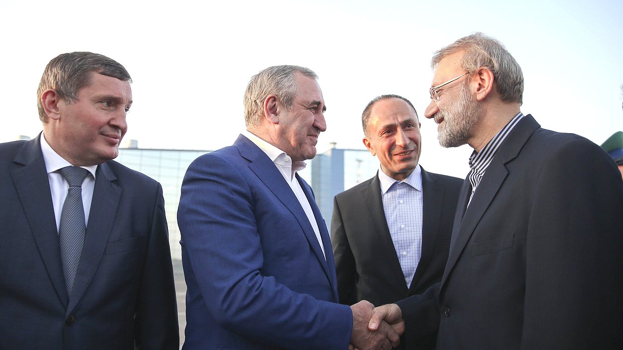 Deputy Chairman of the State Duma Sergei Neverov and Chairman of the Islamic Consultative Assembly of the Islamic Republic of Iran Ali Larijani