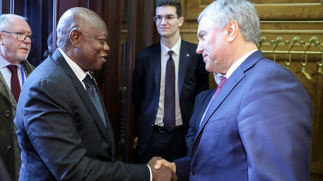 Председатель Государственной Думы Вячеслав Володин и Председатель Национальной Народной Ассамблеи Республики Гвинея-Бисау Сиприану Кассама