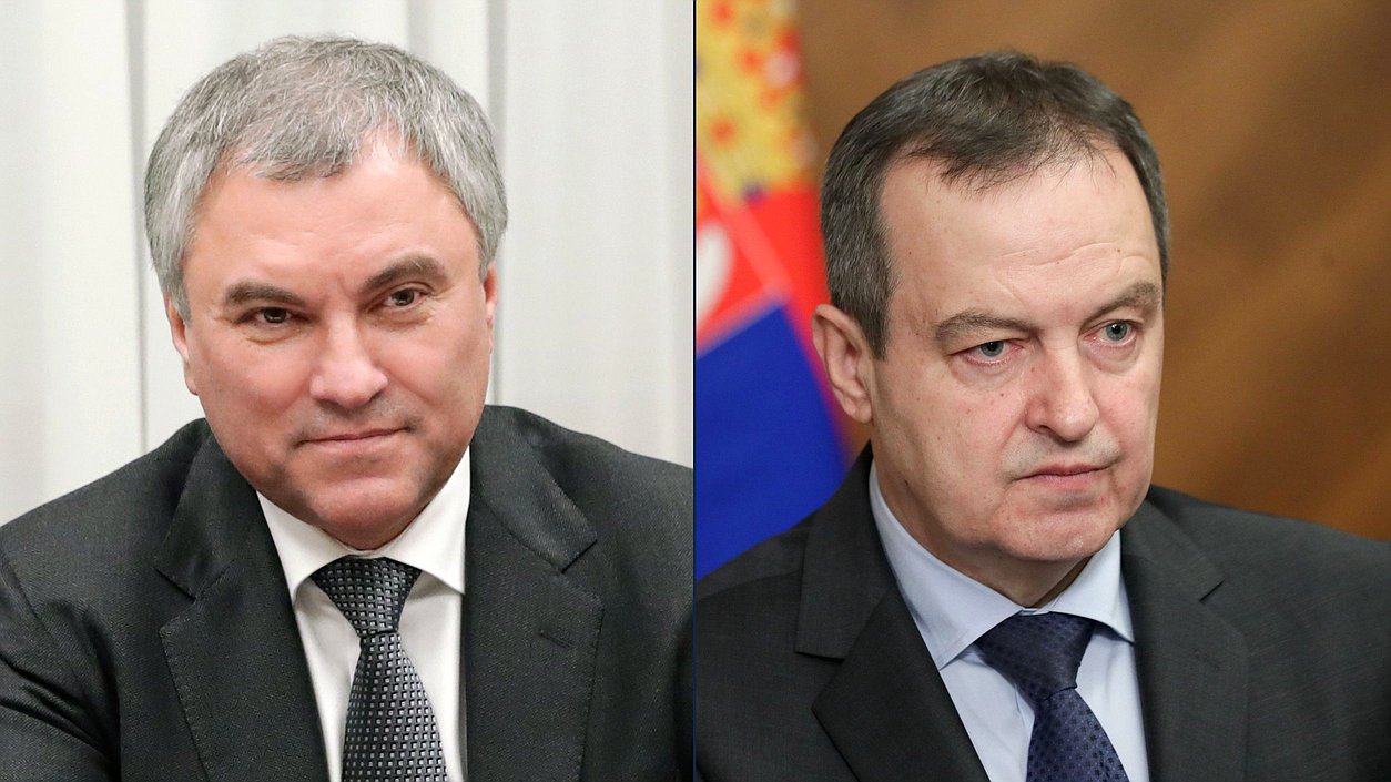 Chairman of the State Duma Vyacheslav Volodin and Speaker of the National Assembly of the Republic of Serbia Ivica Dacic