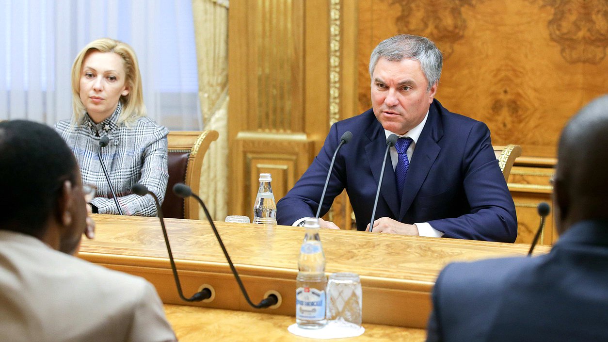Chairman of the State Duma Viacheslav Volodin and Deputy Speaker of the State Duma Olga Timofeeva