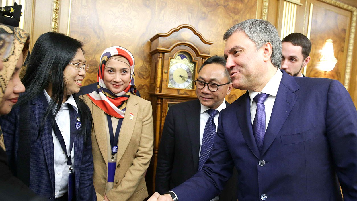 Встреча Председателя Государственной Думы Вячеслава Володина с председателем Народного консультативного конгресса Республики Индонезия Зулькифлем Хасаном. Автор фото: Анна Исакова/Фотослужба Государственной Думы