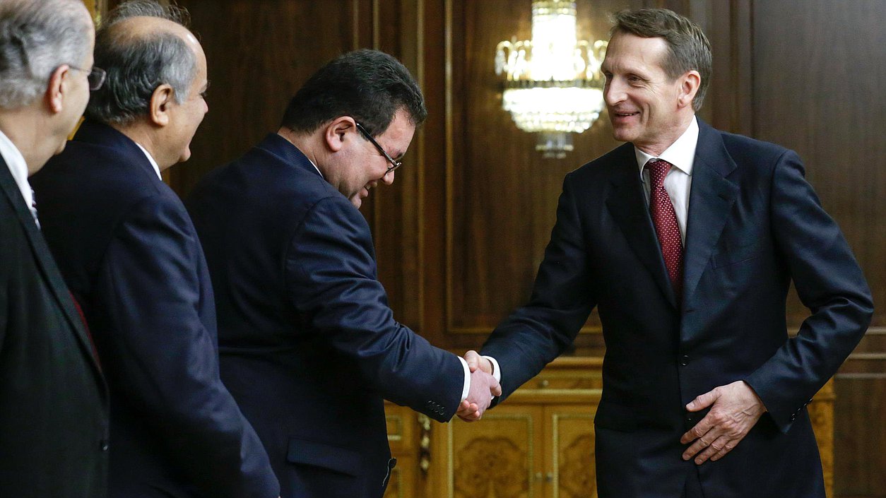 Встреча Председателя Государственной Думы Федерального Собрания Российской Федерации С.Е. Нарышкина с Президентом Республики Кипр Н. Анастасиадисом.