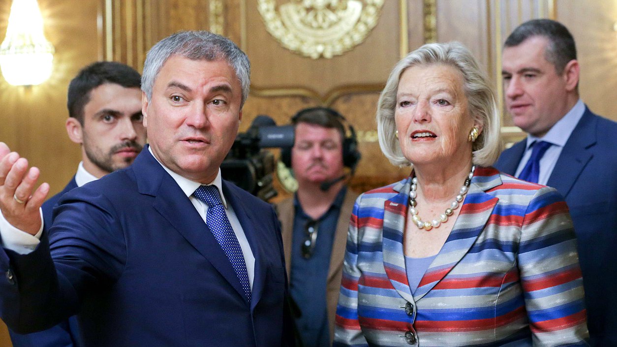 Chairman of the State Duma Viacheslav Volodin and Chairwoman of the First Chamber of the States General of the Netherlands Ankie Broekers-Knol