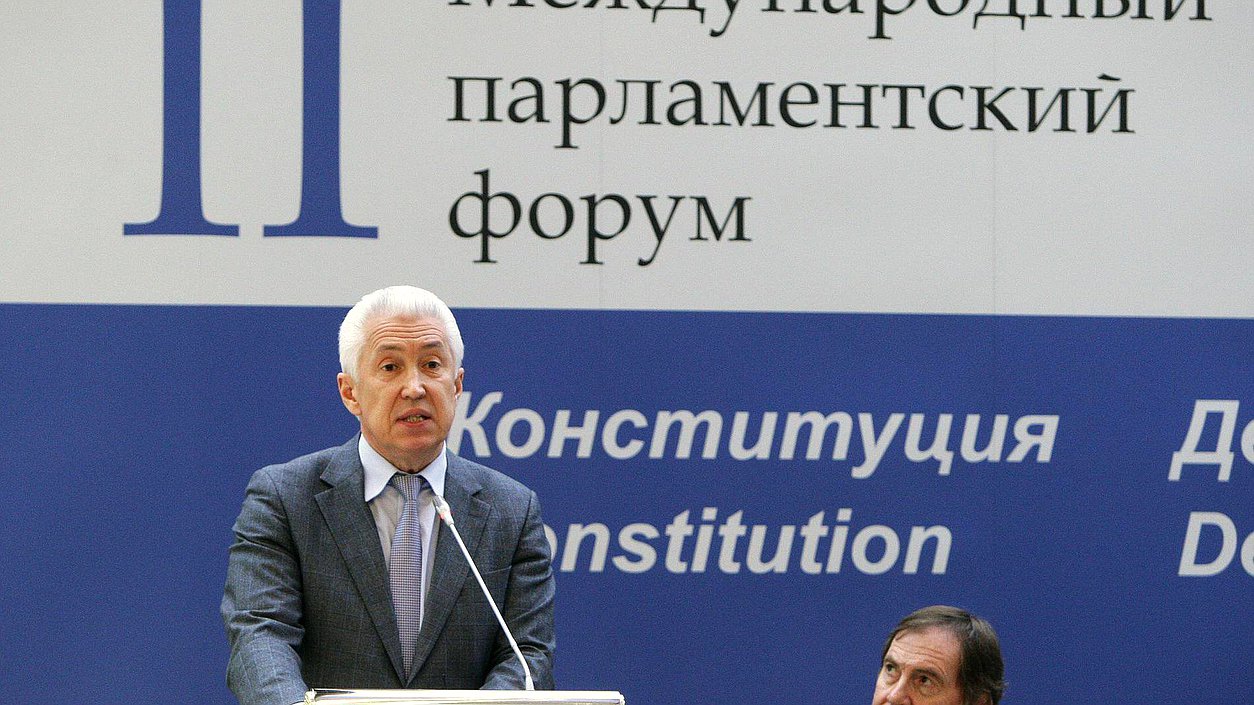 Второй международный парламентский форум. Выступление Владимира Васильева.