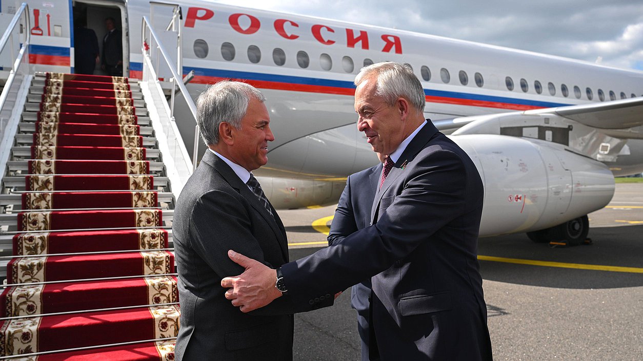 Председатель Государственной Думы Вячеслав Володин и Председатель Палаты представителей Национального собрания Республики Беларусь Игорь Сергеенко
