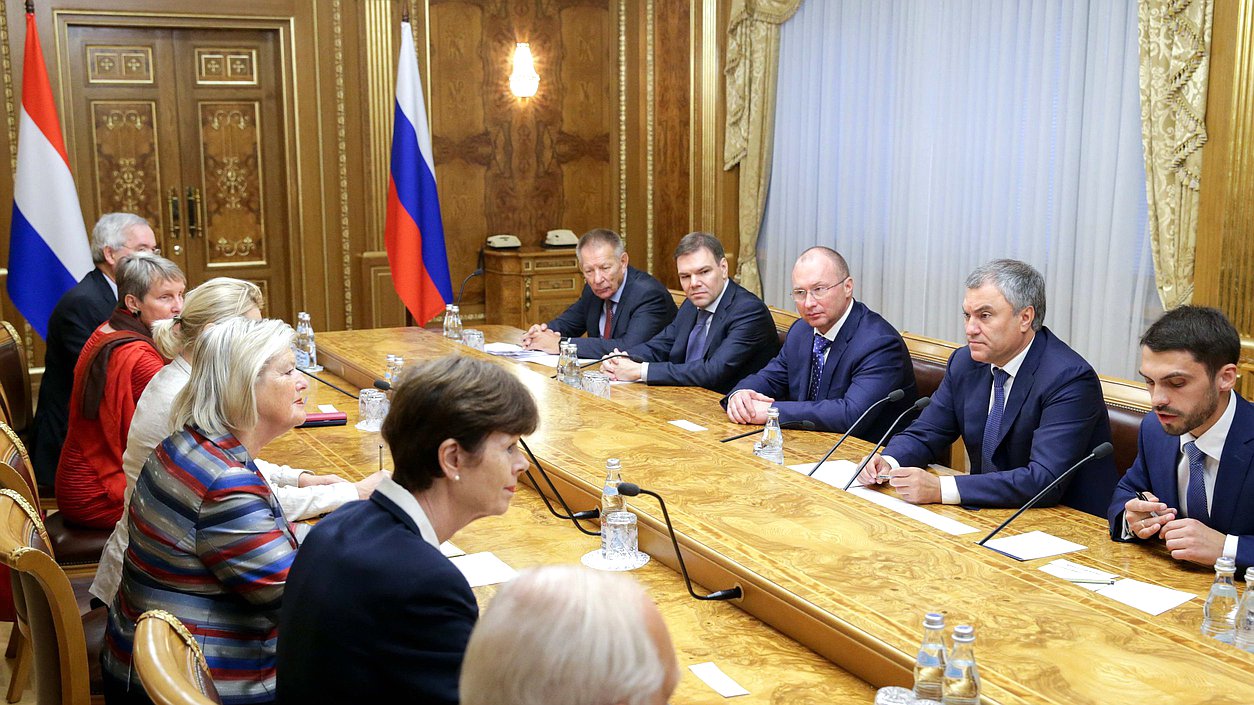 Chairman of the State Duma Viacheslav Volodin and Chairwoman of the First Chamber of the States General of the Netherlands Ankie Broekers-Knol