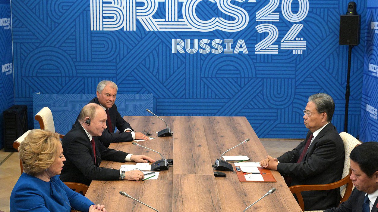 President of the Russian Federation Vladimir Putin, Speaker of the Federation Council Valentina Matvienko, Chairman of the State Duma Vyacheslav Volodin and Chairman of the Standing Committee of the National People’s Congress of China Zhao Leji (photo credit: press service of President of the Russian Federation)