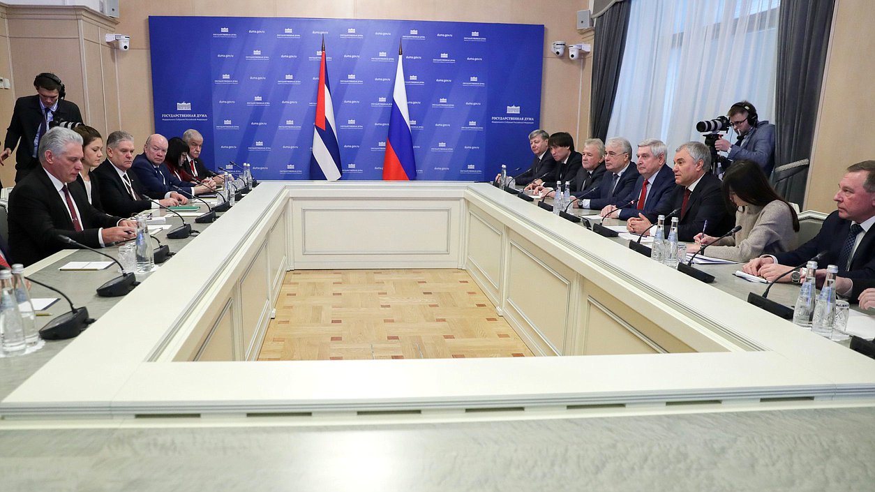 Meeting of Chairman of the State Duma Vyacheslav Volodin and President of the Republic of Cuba Miguel Díaz-Canel Bermúdez
