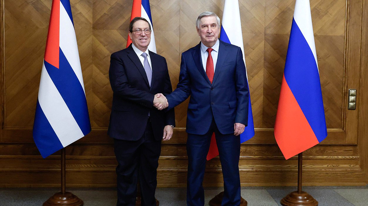 First Deputy Chairman of the State Duma Ivan Melnikov and Minister of Foreign Affairs of the Republic of Cuba Bruno Eduardo Rodríguez Parrilla