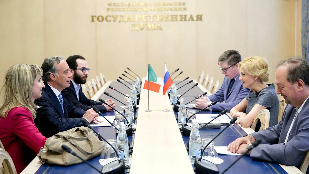 Meeting of Deputy Speaker of the State Duma Irina Iarovaia with Italian Ambassador to Russia Pasquale Terracciano