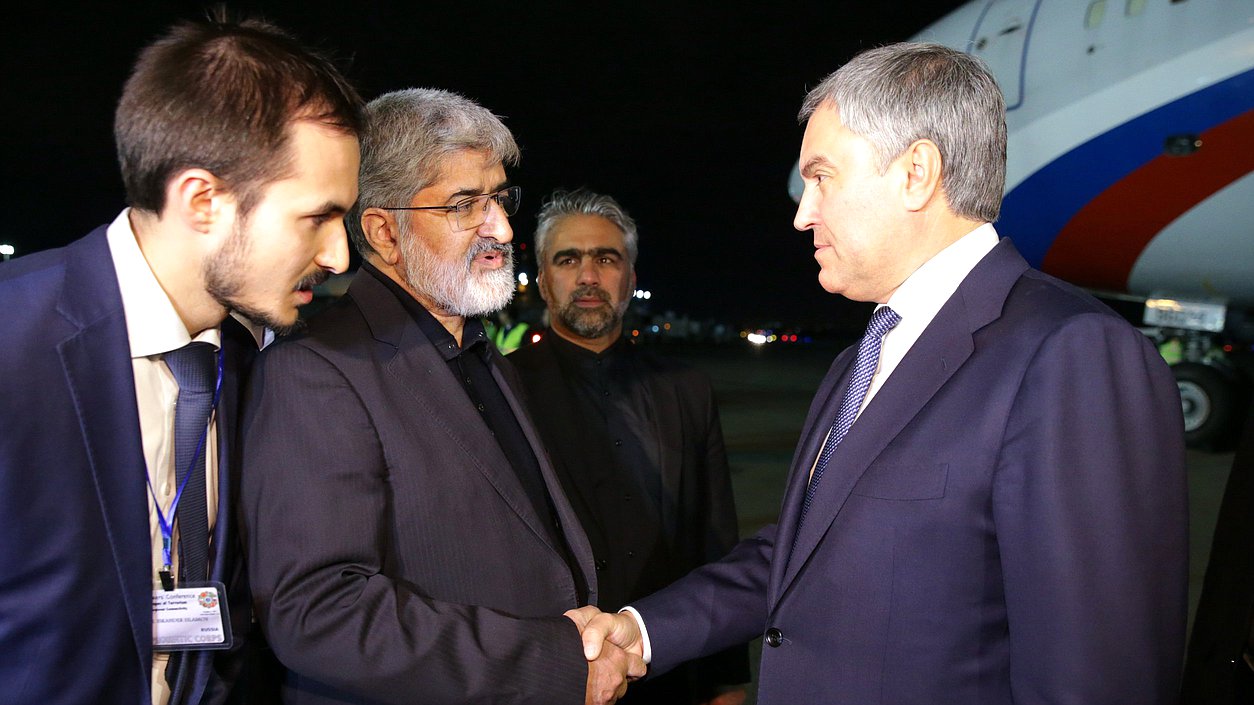Deputy Speaker of the National Consultative Assembly of the Islamic Republic of Iran Ali Motahari and Chairman of the State Duma Viacheslav Volodin