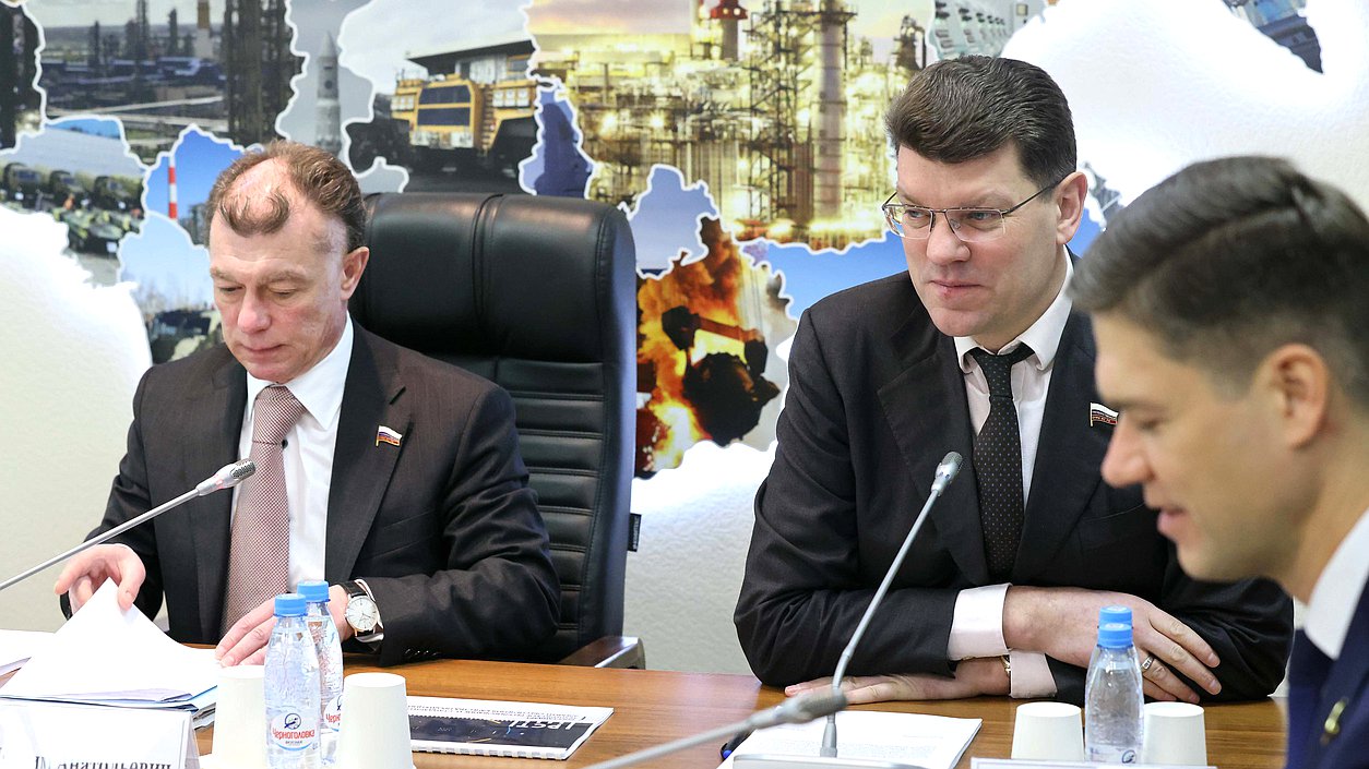 Председатель Комитета по экономической политике Максим Топилин и Первый заместитель Председателя Комитета Денис Кравченко