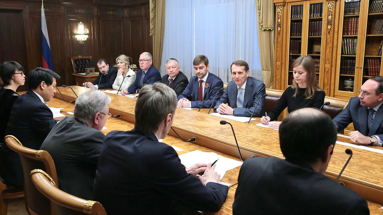 Встреча Председателя Государственной Думы Федерального Собрания Российской Федерации С.Е.Нарышкина с руководителями дипломатических представительств стран БРИКС в Российской Федерации.