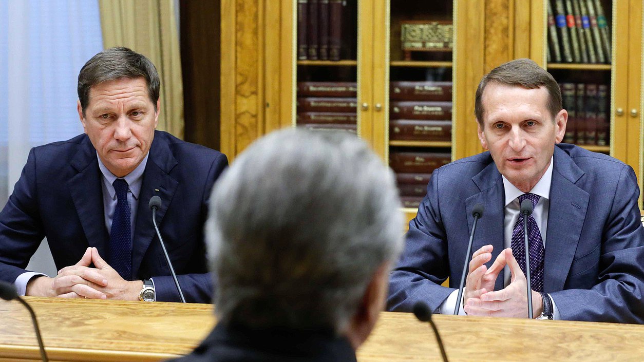 Встреча Председателя Государственной Думы Федерального Собрания Российской Федерации С.Е.Нарышкина с Вице-президентом Федеративной Республики Бразилии М.Тимером.