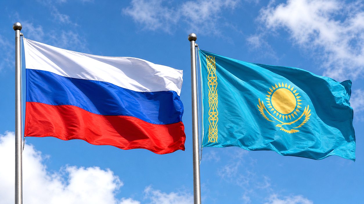 флаги Россия Казахстан