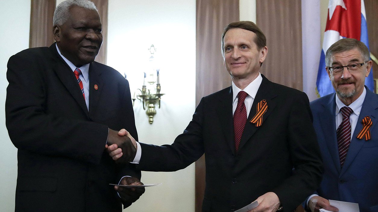 Встреча с Председателем Национальной ассамблеи народной власти Республики Куба, членом Политбюро ЦК Компартии Кубы Эстебаном Ласо Эрнандесом.