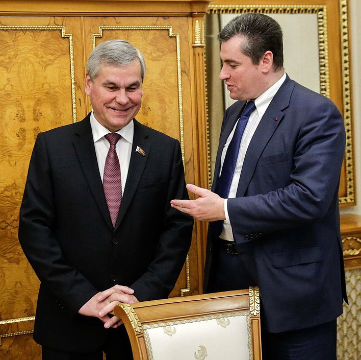 Встреча Председателя Государственной Думы Российской Федерации Сергея Нарышкина с Председателем Палаты представителей Национального собрания Республики Беларусь Владимиром Андрейченко