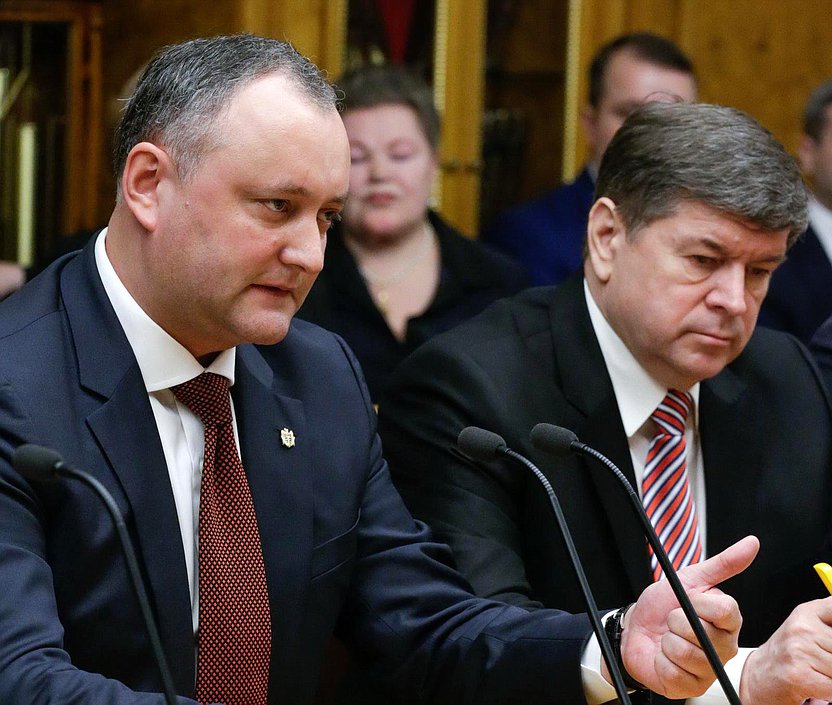 Встреча Председателя Государственной Думы Федерального Собрания Российской Федерации С.Е. Нарышкина с делегацией парламентской фракции партии социалистов Республики Молдова.