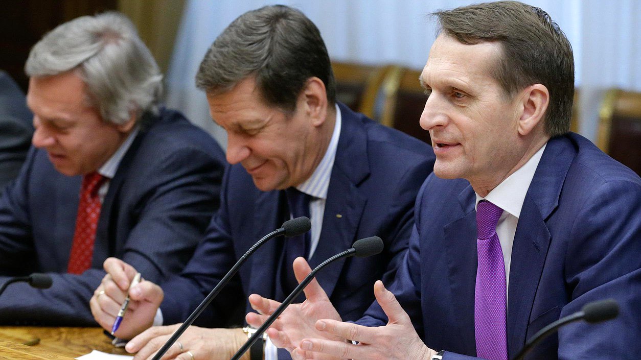 Встреча Председателя Государственной Думы Федерального Собрания Российской Федерации С.Е. Нарышкина с Председателем Сената Французской Республики Ж. Ларше.