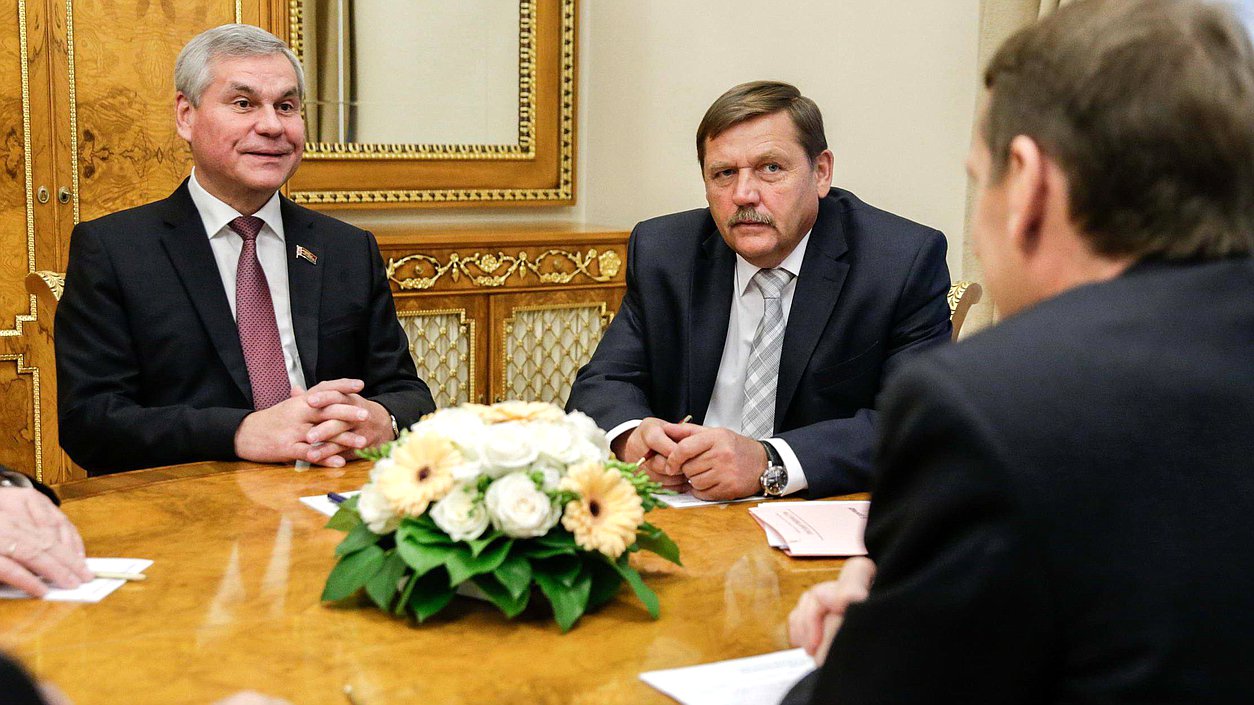 Встреча Председателя Государственной Думы Российской Федерации Сергея Нарышкина с Председателем Палаты представителей Национального собрания Республики Беларусь Владимиром Андрейченко