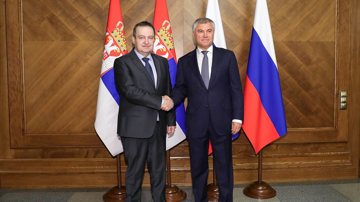 Chairman of the State Duma Viacheslav Volodin and Speaker of the National Assembly of the Republic of Serbia Ivica Dacic