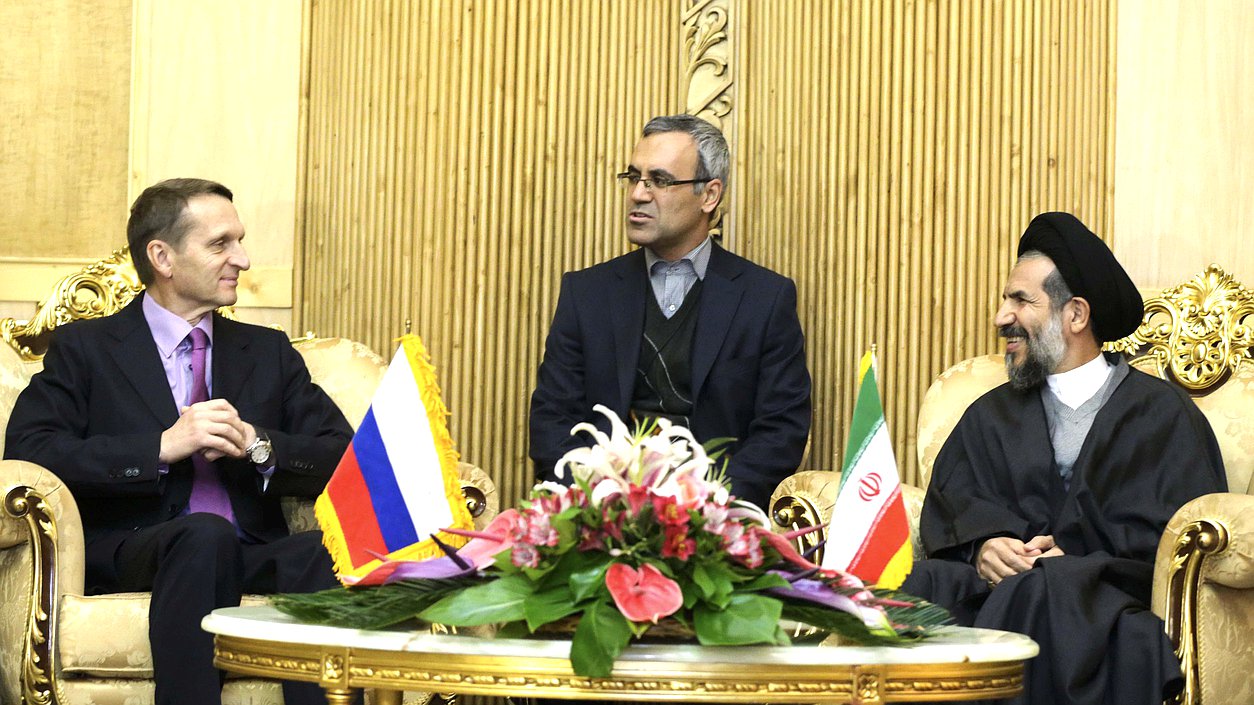 Рабочий визит Председателя Государственной Думы Федерального Собрания Российской Федерации Сергея Нарышкина в Исламскую Республику Иран. Беседа с заместителем Председателя Собрания Исламского Совета Ирана Махоммадом Хасаном.