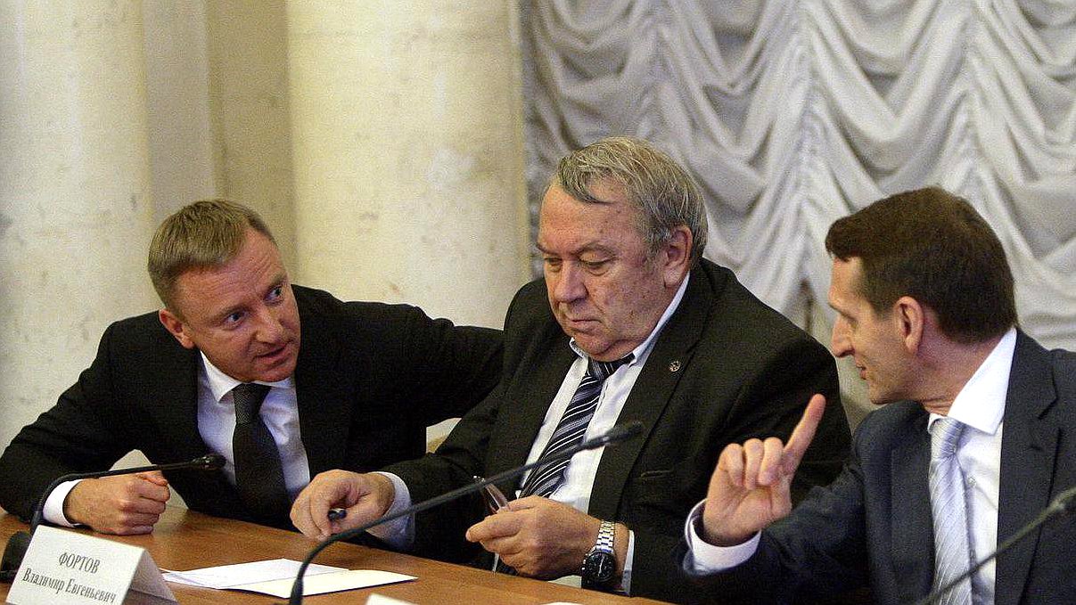 Расширенное заседание Совета Российского общества.Подведение итогов работы над концепцией преподавания отечественной историей. Дмитрий Ливанов, Владимир Фортов, Сергей Нарышкин