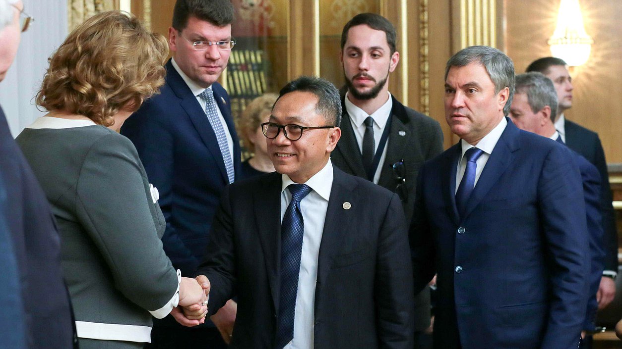 Встреча Председателя Государственной Думы Вячеслава Володина с председателем Народного консультативного конгресса Республики Индонезия Зулькифлем Хасаном. Автор фото: Анна Исакова/Фотослужба Государственной Думы