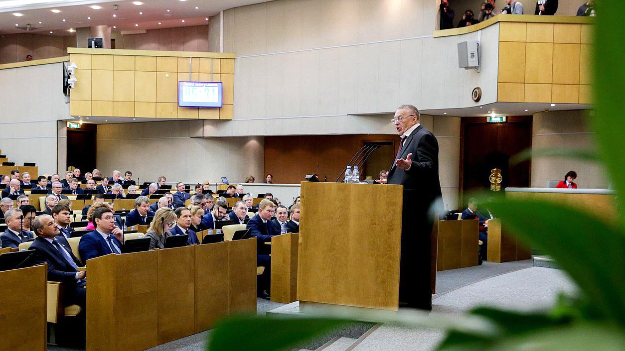 Руководитель фракции "ЛДПР" Владимир Жириновский во время пленарного заседания. Фото: Анна Исакова/Фотослужба ГосДумы.