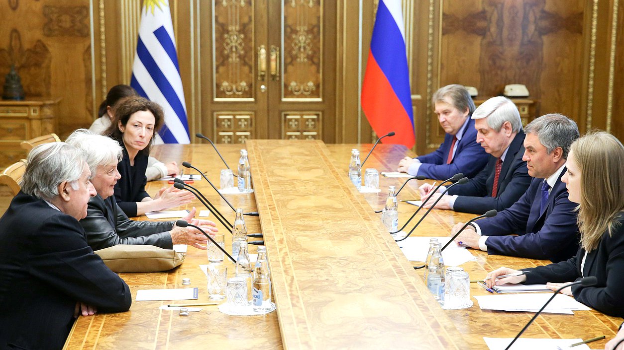 Chairman of the State Duma Viacheslav Volodin and Vice President, Chairwoman of the Senate of the Oriental Republic of Uruguay Lucía Topolansky